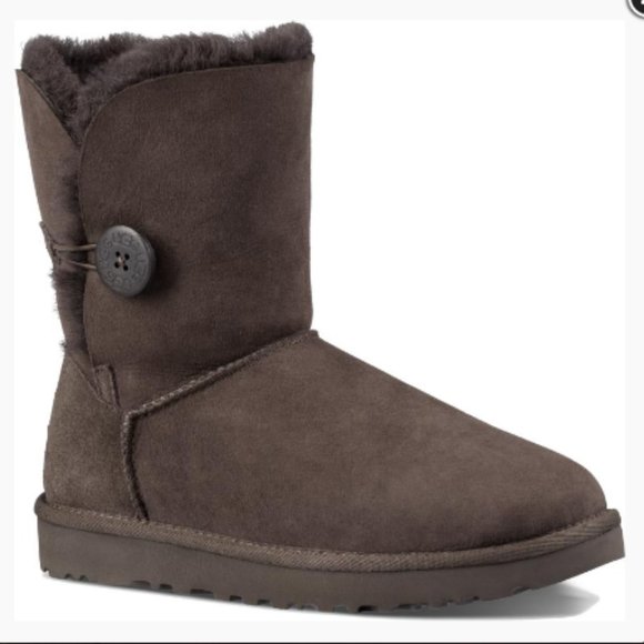 NWT/NIB! UGG, Bailey Button Chocolate Boots - Picture 1 of 6